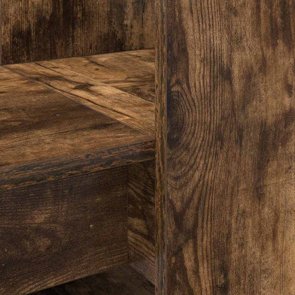 Desk with Shelf Smoked Oak 122 x 67 x 145 cm Engineered Wood