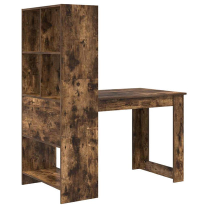 Desk Smoked Oak Engineered Wood 122 x 67 x 145 cm