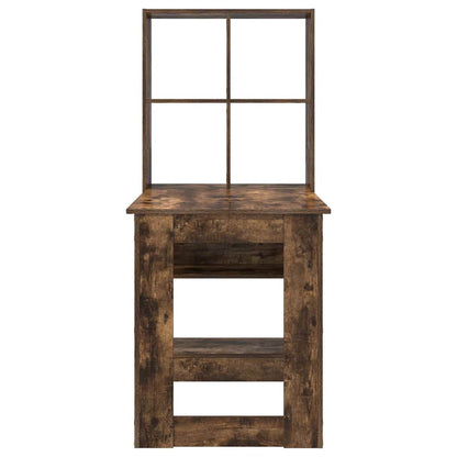 Desk Smoked Oak Engineered Wood 122 x 67 x 145 cm