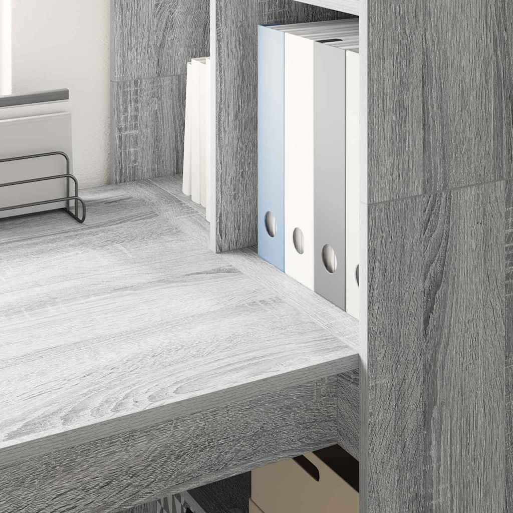 Desk Grey Sonoma Engineered Wood 122 x 67 x 145 cm
