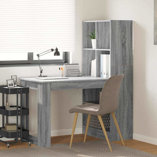 Desk Grey Sonoma Engineered Wood 122 x 67 x 145 cm