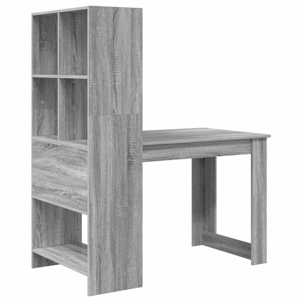 Desk Grey Sonoma Engineered Wood 122 x 67 x 145 cm