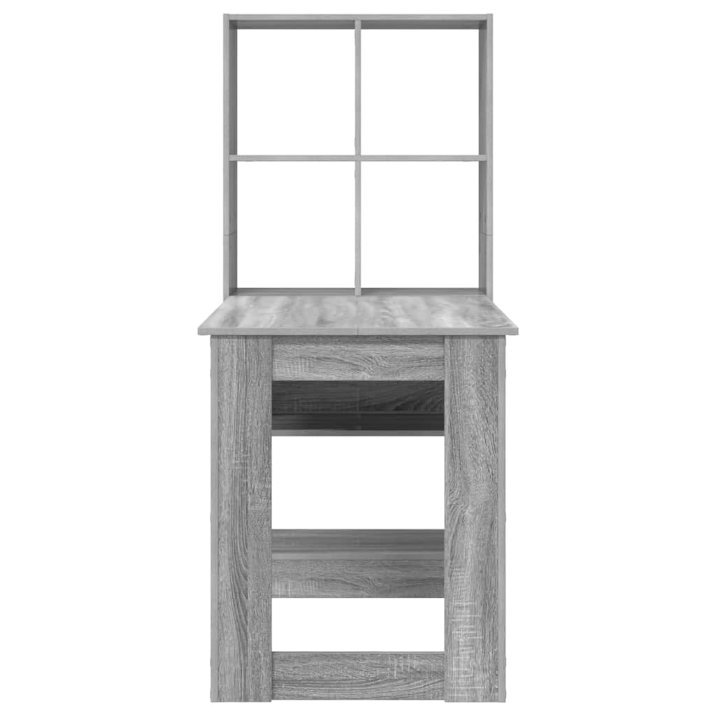 Desk with Shelf Grey Sonoma 122 x 67 x 145 cm Engineered Wood