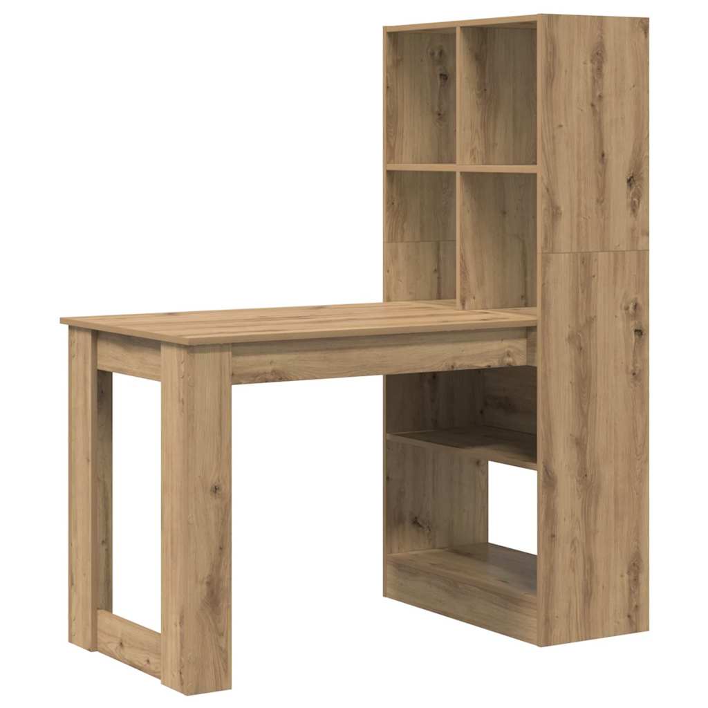 Desk with Shelf Artisan Oak 122 x 67 x 145 cm Engineered Wood