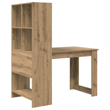 Desk with Shelf Artisan Oak 122 x 67 x 145 cm Engineered Wood