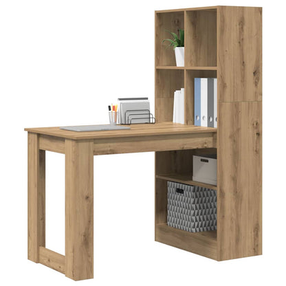 Desk with Shelf Artisan Oak 122 x 67 x 145 cm Engineered Wood