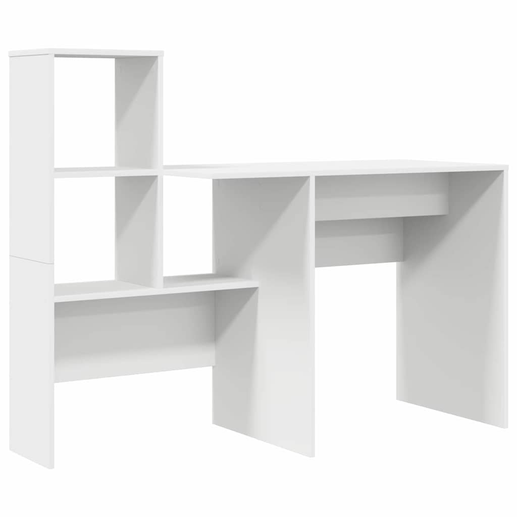 Desk with Drawer White 131.5 x 50 x 106.5 cm Engineered Wood
