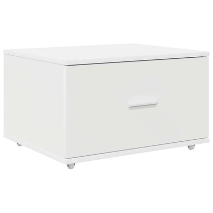 Desk White Engineered Wood 131.5 x 50 x 106.5 cm