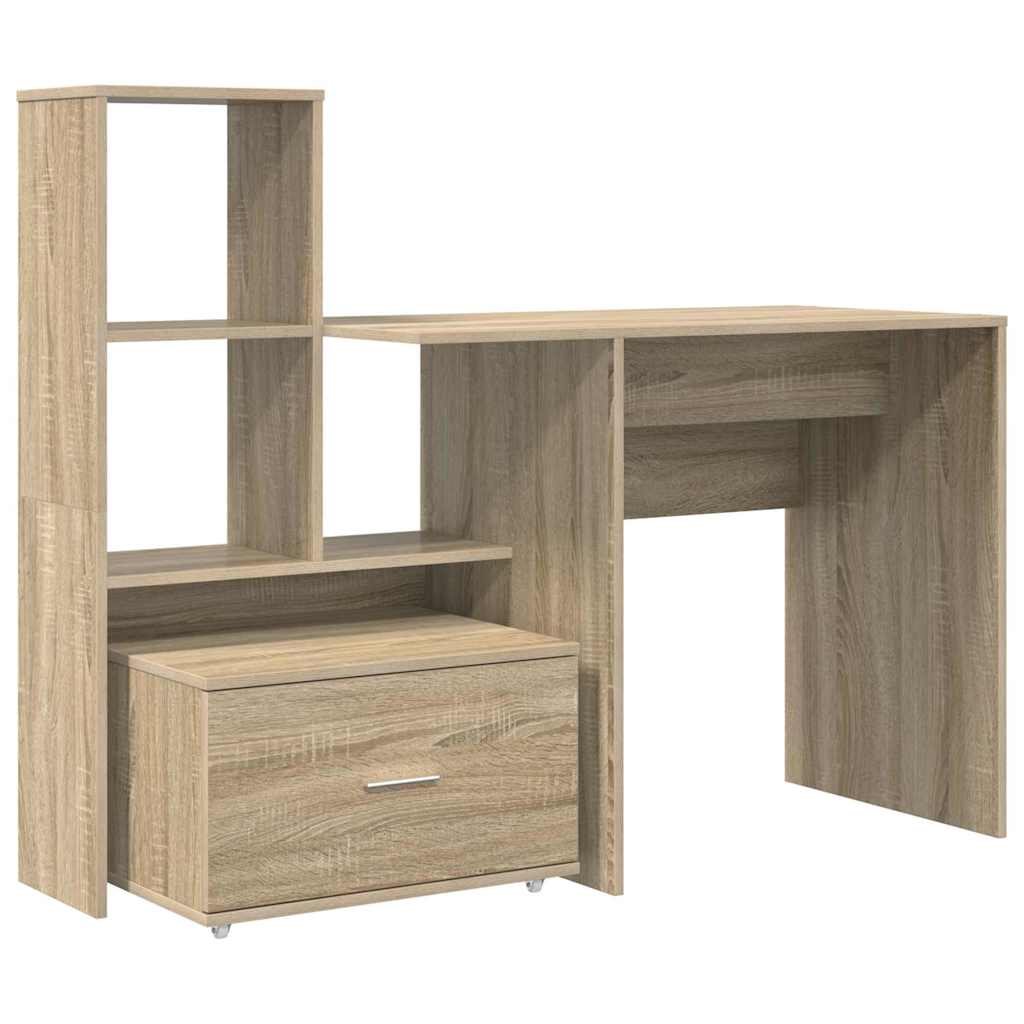 Desk Sonoma Oak 131.5 x 50 x 106.5 cm Engineered Wood
