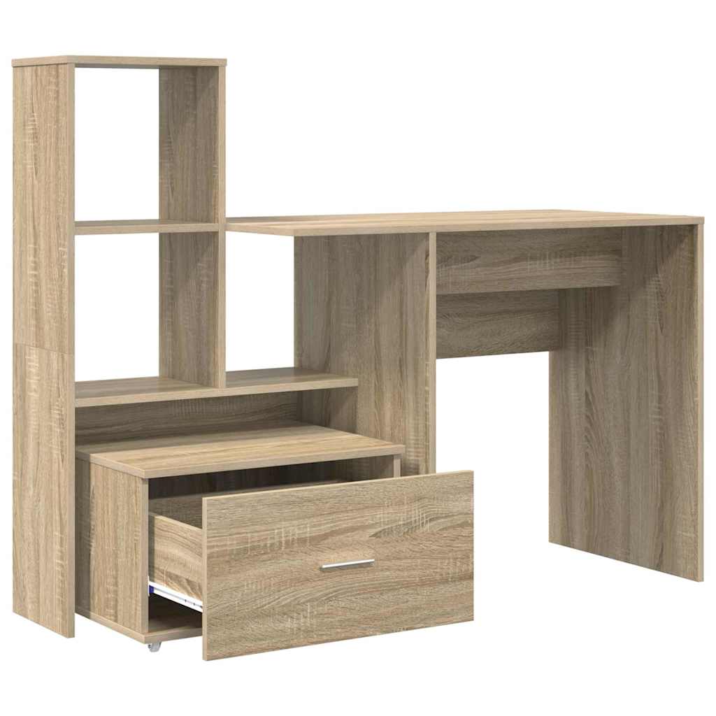Desk Sonoma Oak 131.5 x 50 x 106.5 cm Engineered Wood