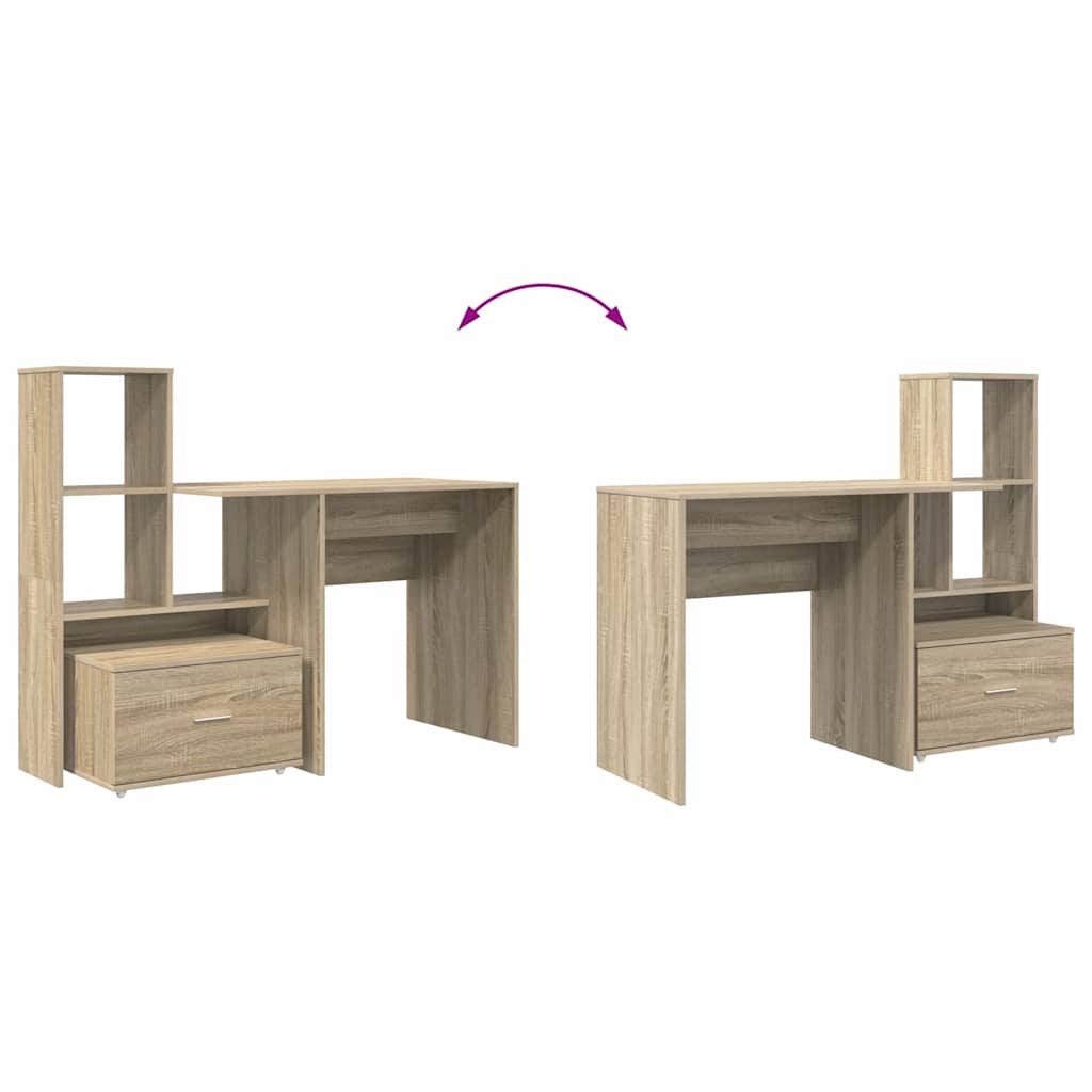 Desk Sonoma Oak 131.5 x 50 x 106.5 cm Engineered Wood