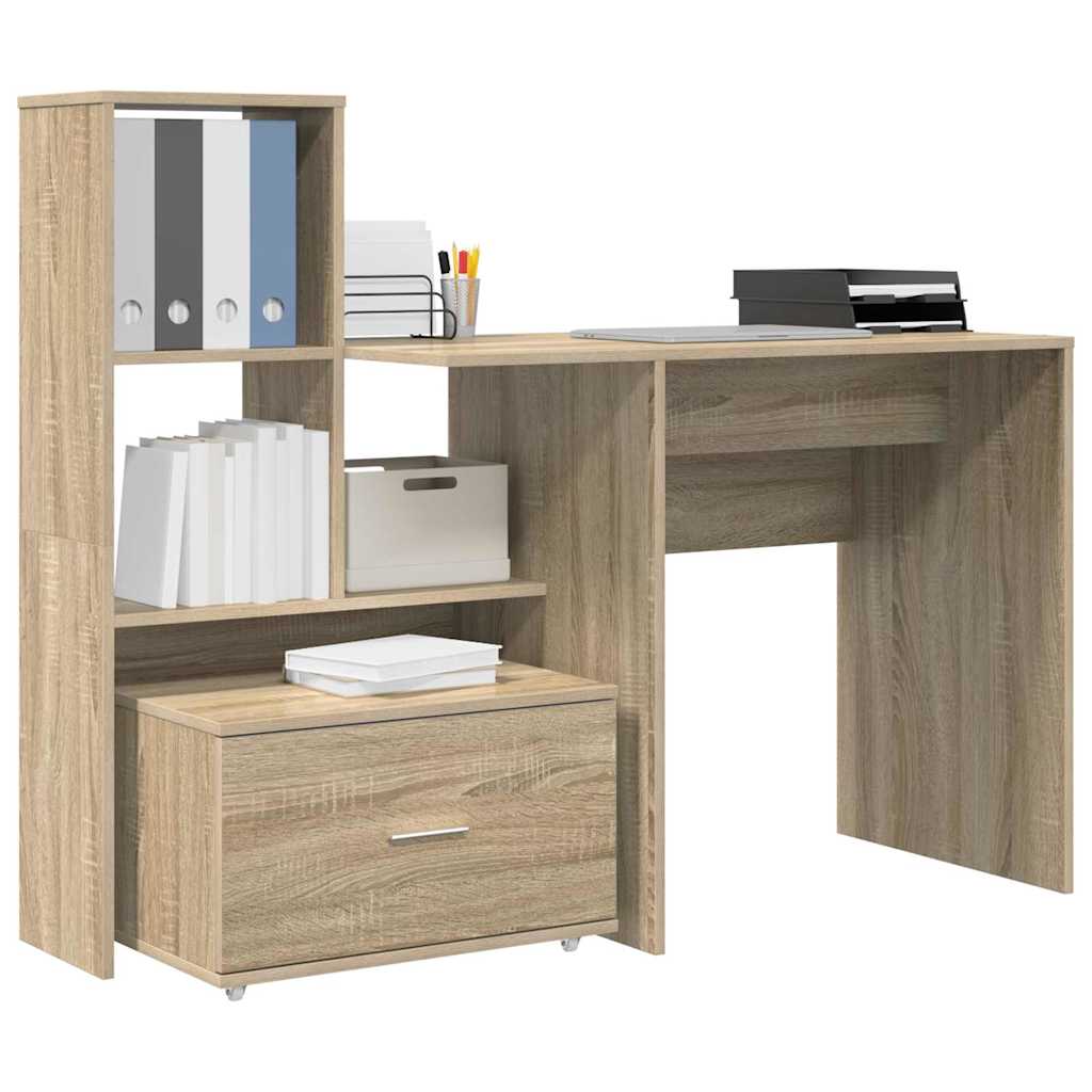 Desk Sonoma Oak 131.5 x 50 x 106.5 cm Engineered Wood