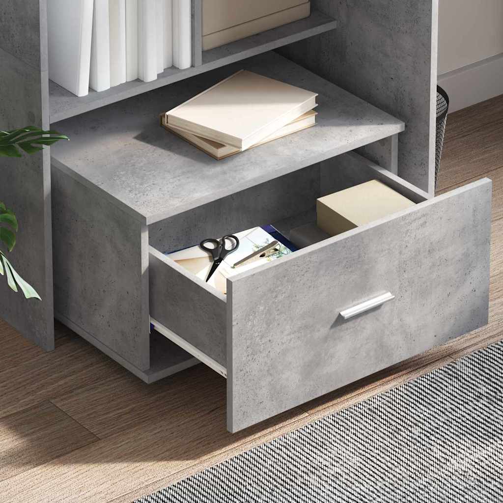 Desk Concrete Grey 131.5 x 50 x 106.5 cm Engineered Wood