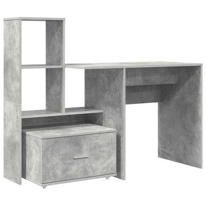 Desk Concrete Grey 131.5 x 50 x 106.5 cm Engineered Wood
