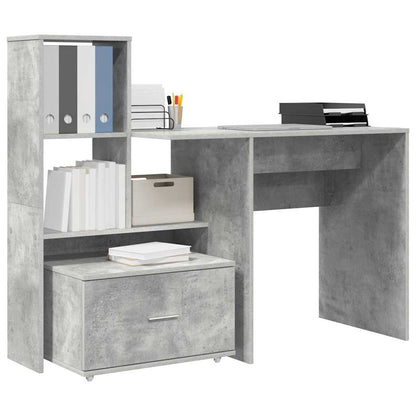 Desk Concrete Grey 131.5 x 50 x 106.5 cm Engineered Wood