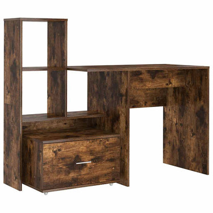 Desk Smoked Oak 131.5 x 50 x 106.5 cm Engineered Wood