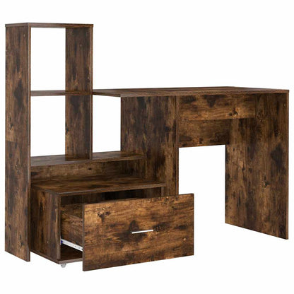Desk Smoked Oak 131.5 x 50 x 106.5 cm Engineered Wood
