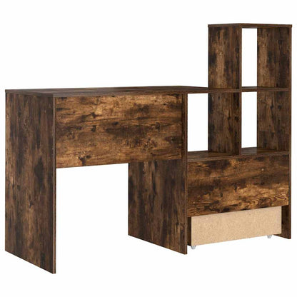 Desk Smoked Oak 131.5 x 50 x 106.5 cm Engineered Wood
