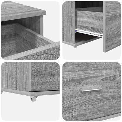 Desk Grey Sonoma 131.5 x 50 x 106.5 cm Engineered Wood