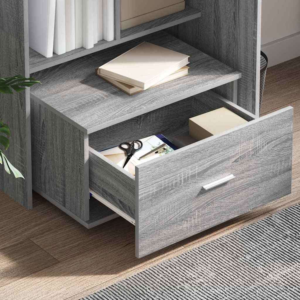 Desk Grey Sonoma 131.5 x 50 x 106.5 cm Engineered Wood
