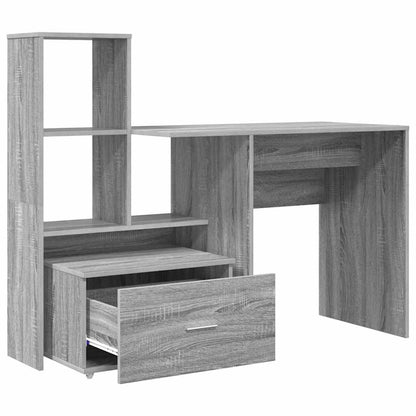 Desk Grey Sonoma 131.5 x 50 x 106.5 cm Engineered Wood