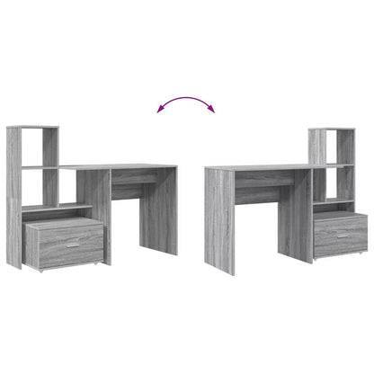 Desk Grey Sonoma 131.5 x 50 x 106.5 cm Engineered Wood
