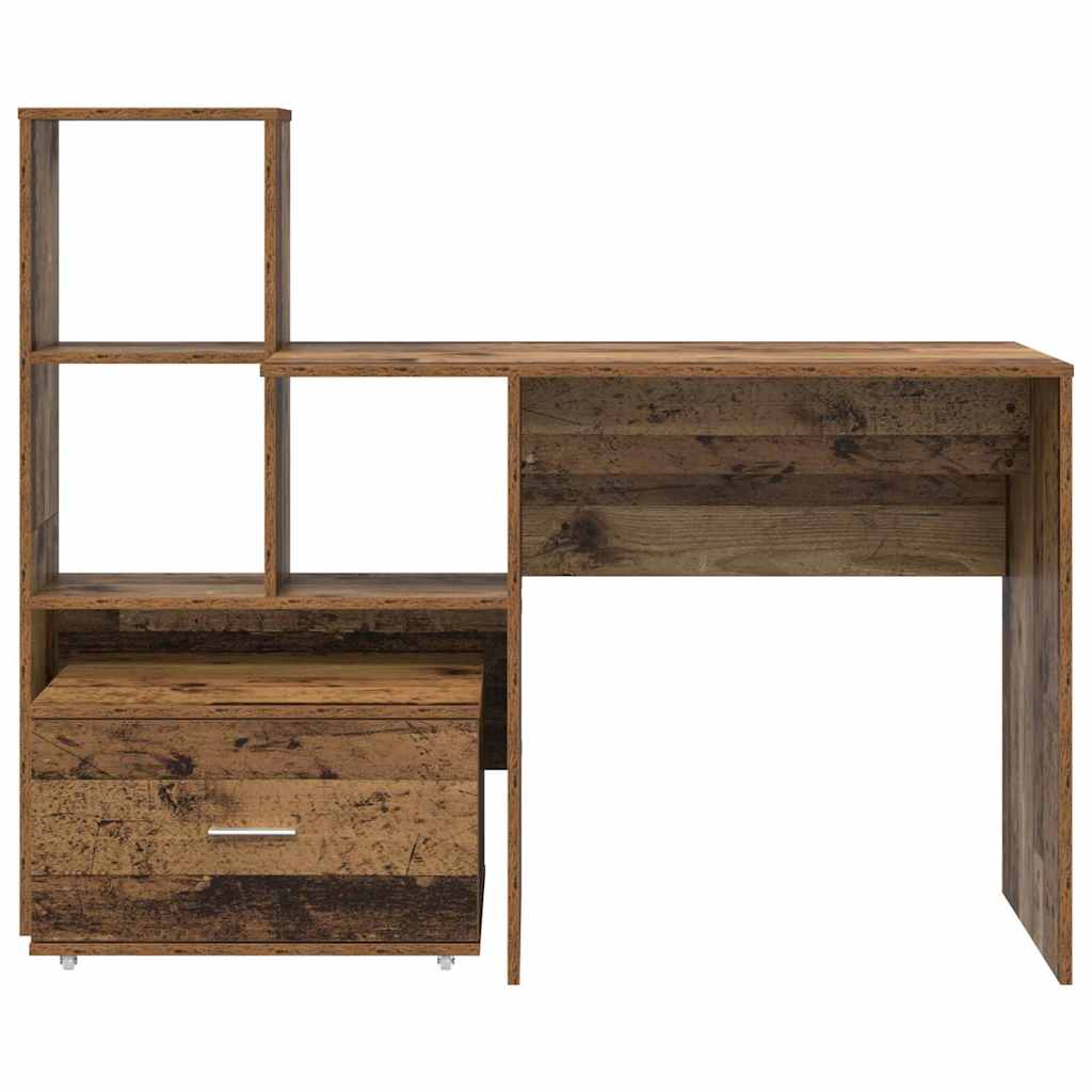 Desk with Drawer Old Wood 131.5 x 50 x 106.5 cm Engineered Wood