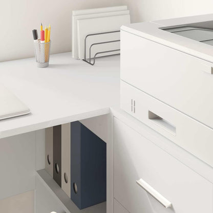 Corner Desk with Drawer White 102 x 88 x 75 cm