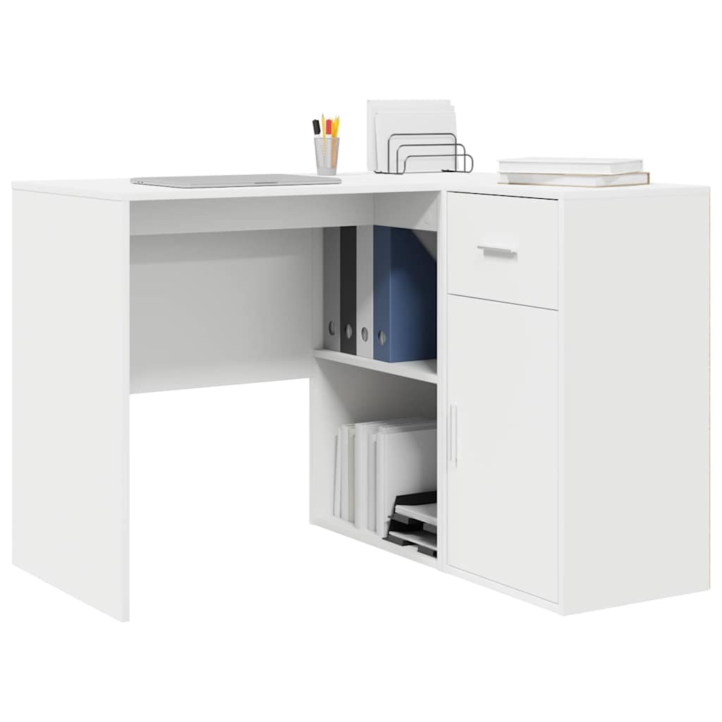 Corner Desk with Drawer White 102 x 88 x 75 cm