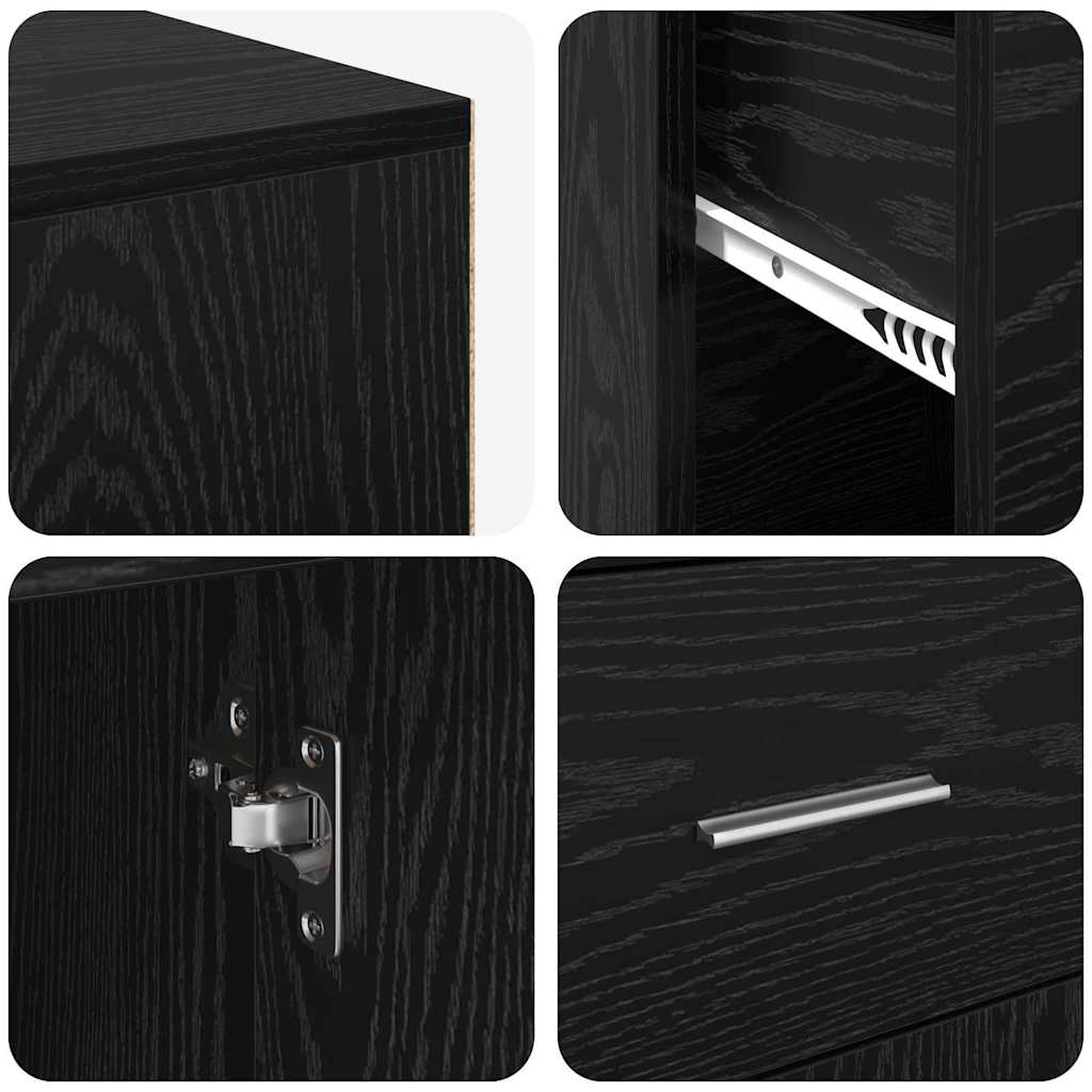 Corner Desk with Drawer Black Oak 102 x 88 x 75 cm