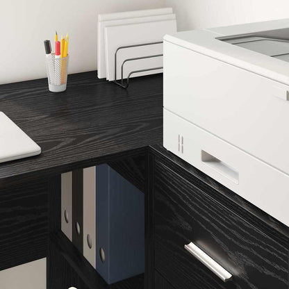 Corner Desk with Drawer Black Oak 102 x 88 x 75 cm
