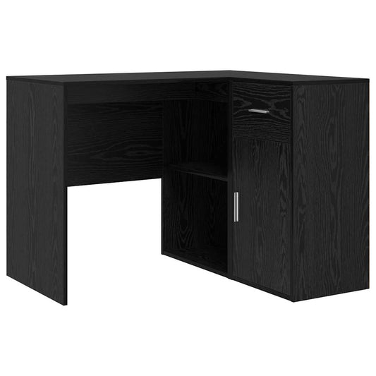 Corner Desk with Drawer Black Oak 102 x 88 x 75 cm