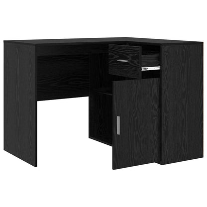 Corner Desk with Drawer Black Oak 102 x 88 x 75 cm