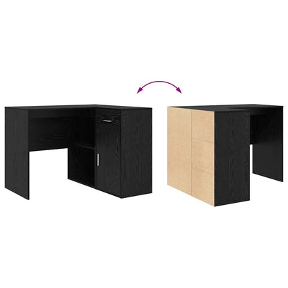 Corner Desk with Drawer Black Oak 102 x 88 x 75 cm
