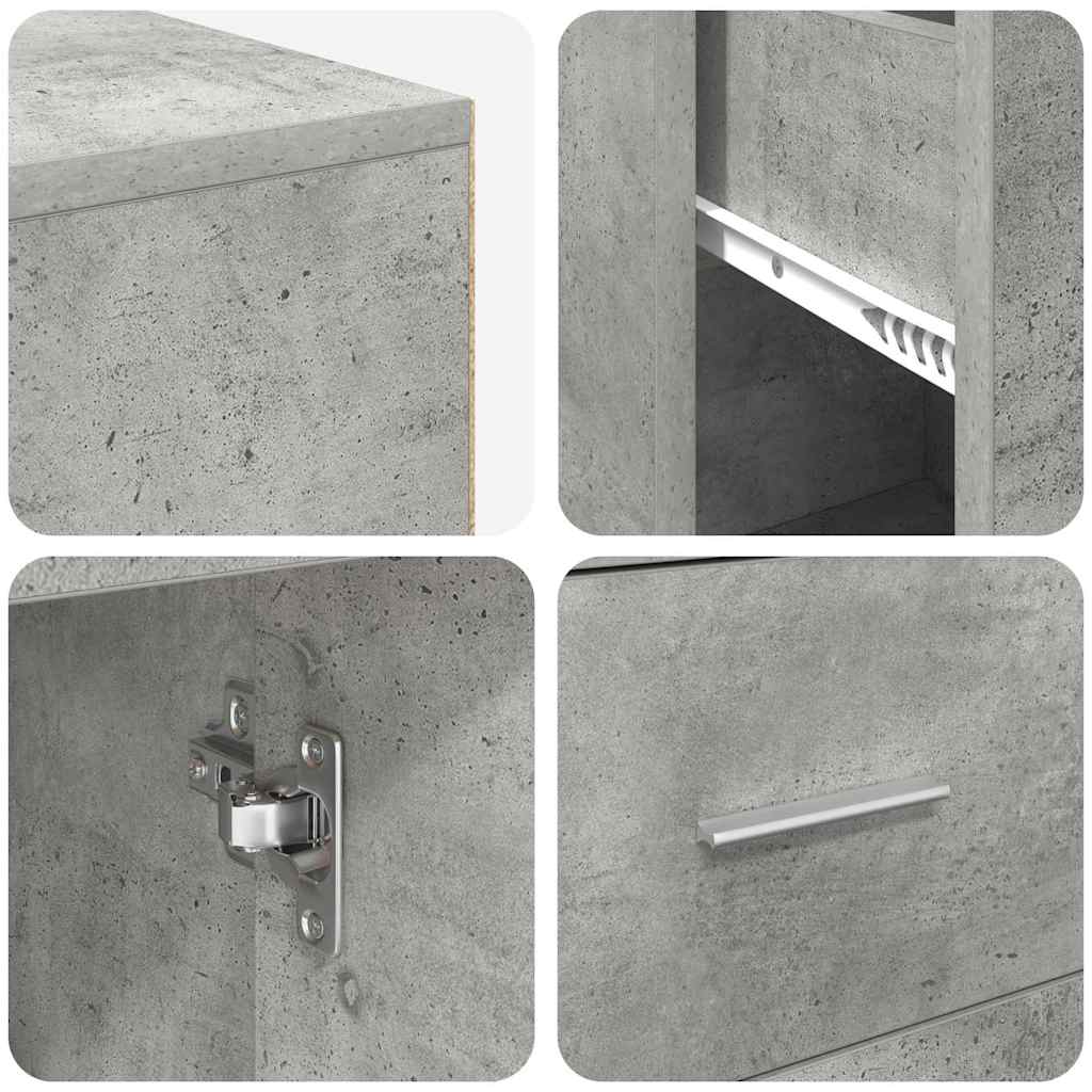 Corner Desk with Drawer Concrete Grey 102 x 88 x 75 cm