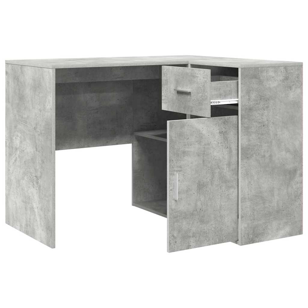 Corner Desk with Drawer Concrete Grey 102 x 88 x 75 cm