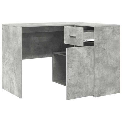 Corner Desk with Drawer Concrete Grey 102 x 88 x 75 cm