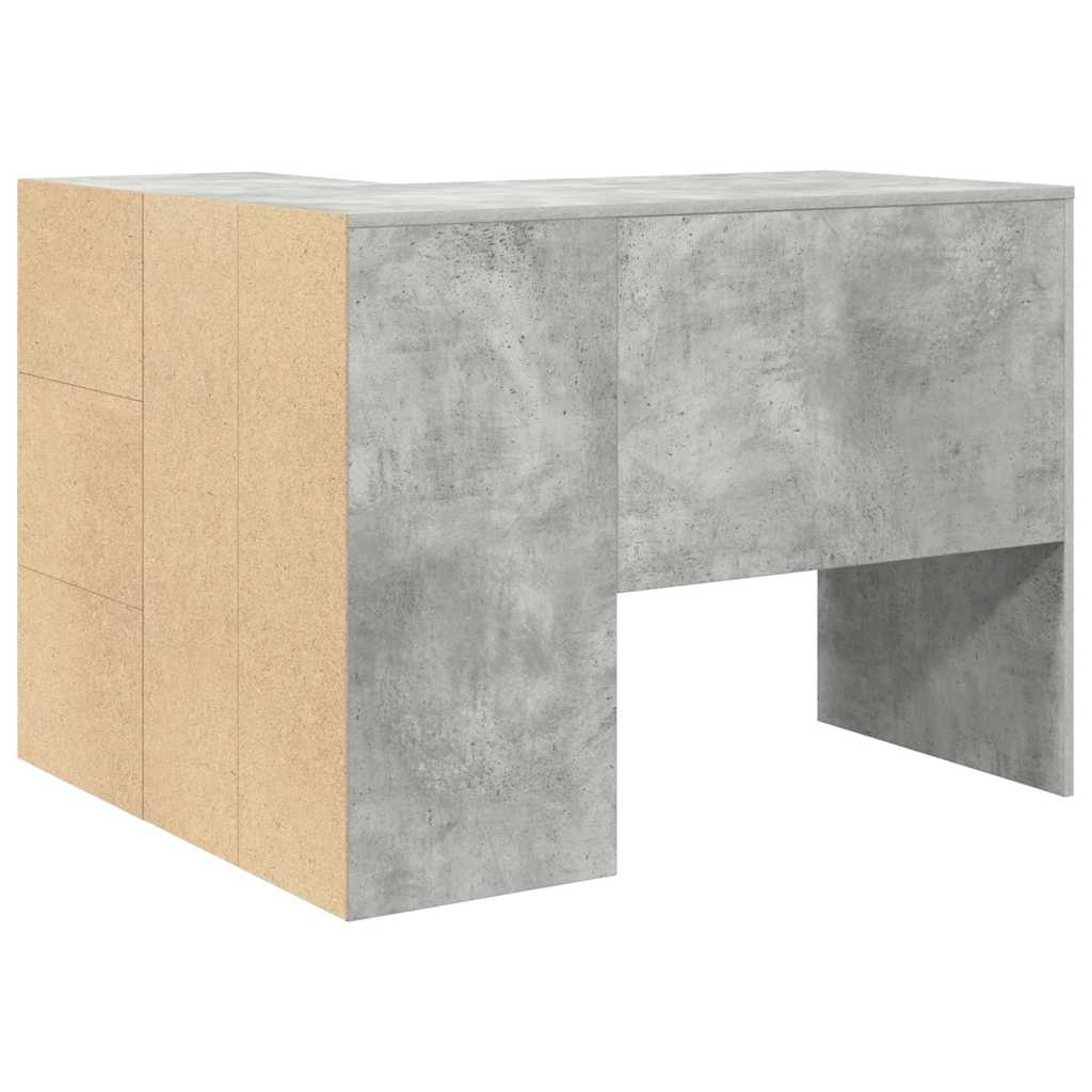 Corner Desk with Drawer Concrete Grey 102 x 88 x 75 cm