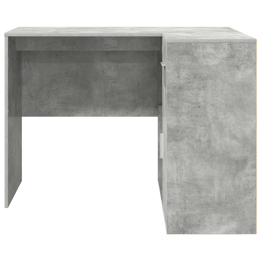 Corner Desk with Drawer Concrete Grey 102 x 88 x 75 cm