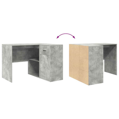 Corner Desk with Drawer Concrete Grey 102 x 88 x 75 cm