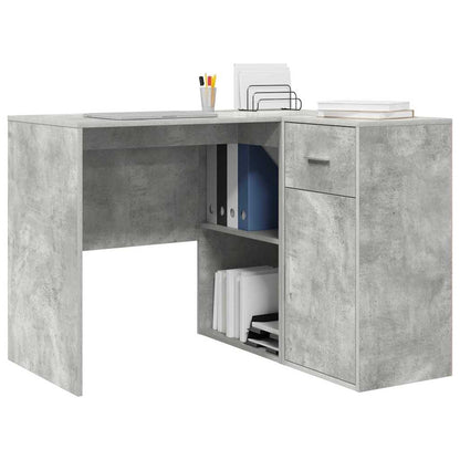 Corner Desk with Drawer Concrete Grey 102 x 88 x 75 cm
