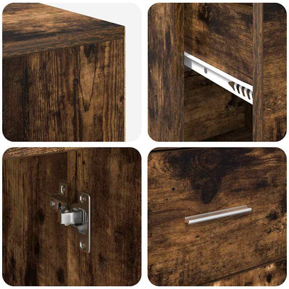 Corner Desk with Drawer Smoked Oak 102 x 88 x 75 cm