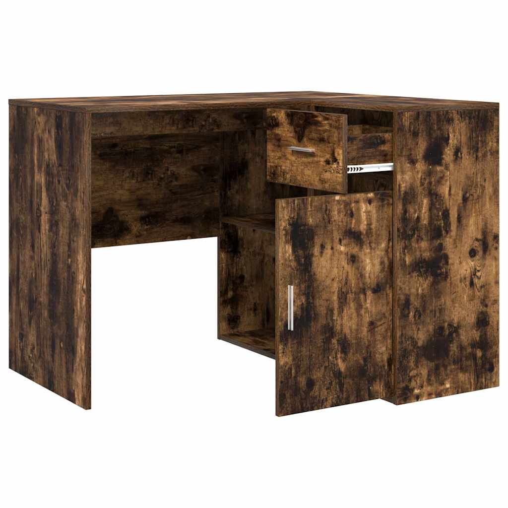 Corner Desk with Drawer Smoked Oak 102 x 88 x 75 cm