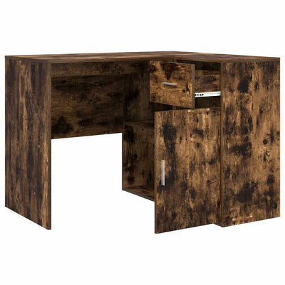Corner Desk with Drawer Smoked Oak 102 x 88 x 75 cm