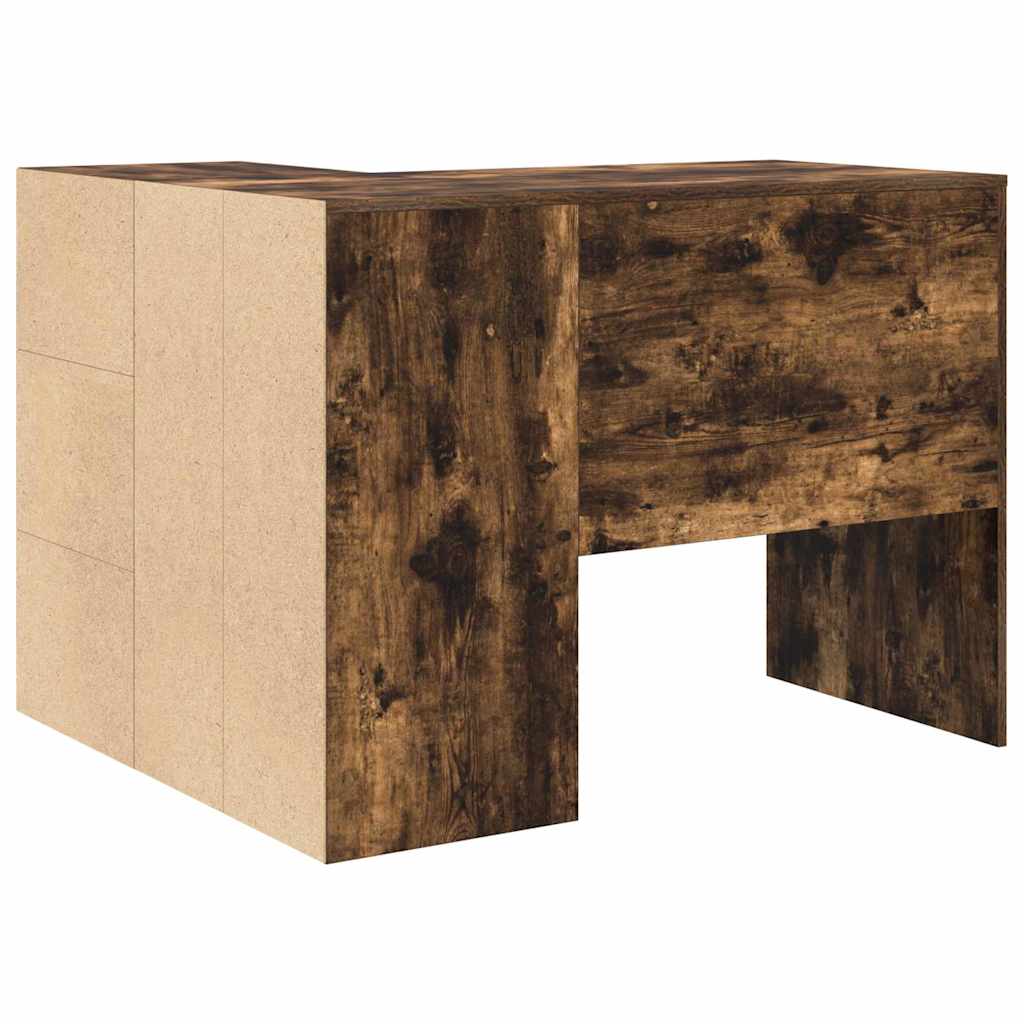 Corner Desk with Drawer Smoked Oak 102 x 88 x 75 cm