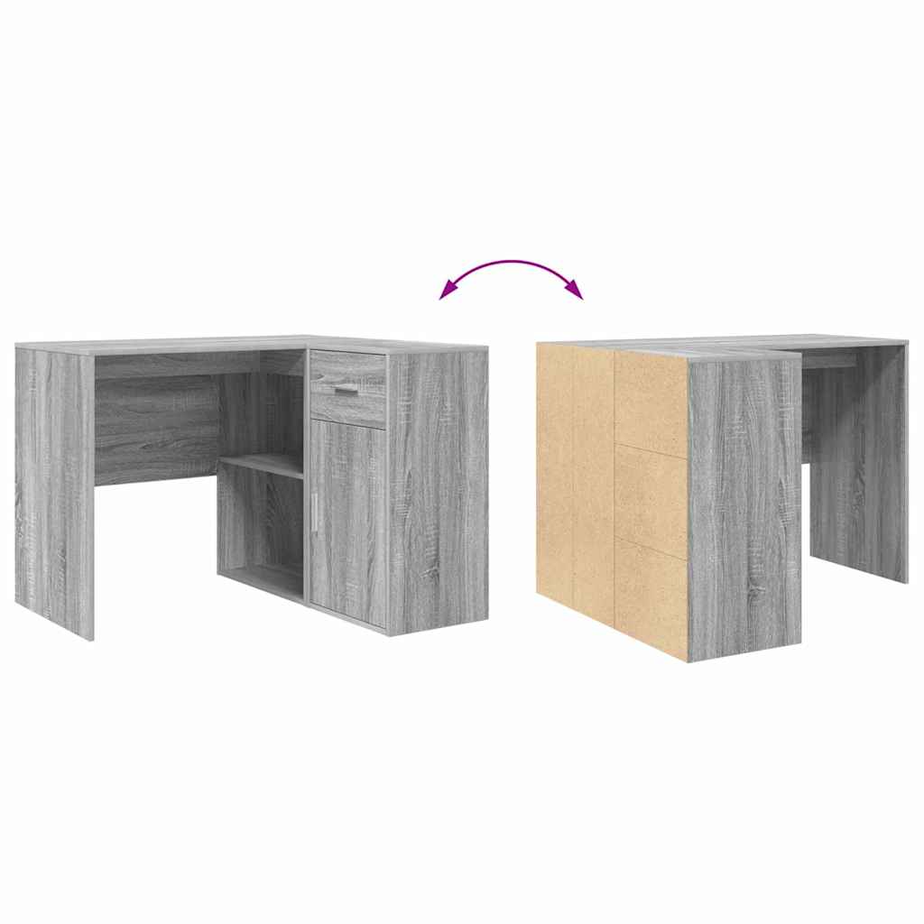 Corner Desk with Drawer Grey Sonoma 102 x 88 x 75 cm