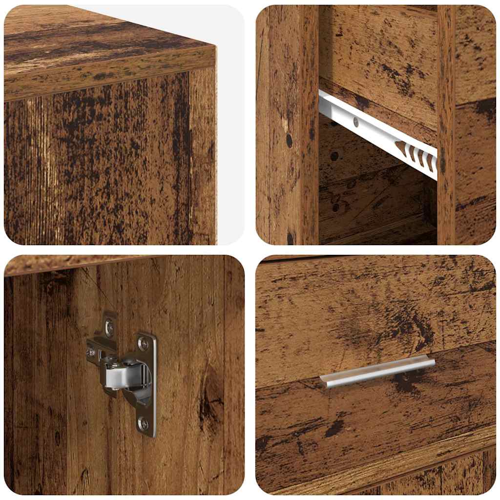 Corner Desk with Drawer Old Wood 102 x 88 x 75 cm