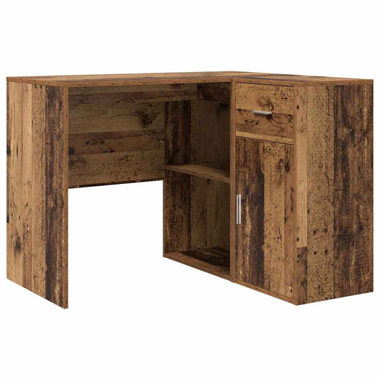 Corner Desk with Drawer Old Wood 102 x 88 x 75 cm