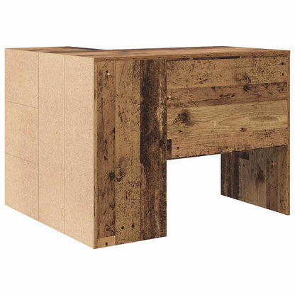 Corner Desk with Drawer Old Wood 102 x 88 x 75 cm