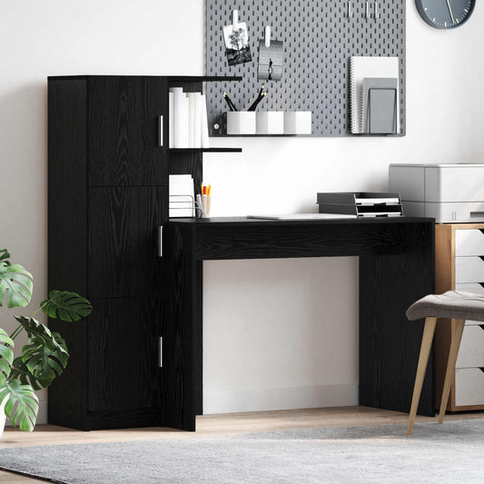Desk Black Oak 133.5 x 50 x 124 cm 2 pcs